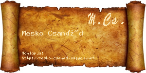 Mesko Csanád névjegykártya