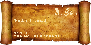 Mesko Csanád névjegykártya